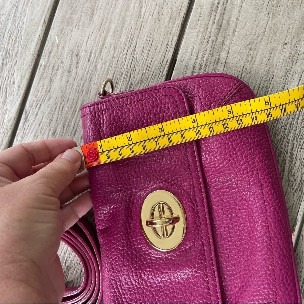 Halogen Raspberry Leather Crossbody Bag - Picture 5 of 6